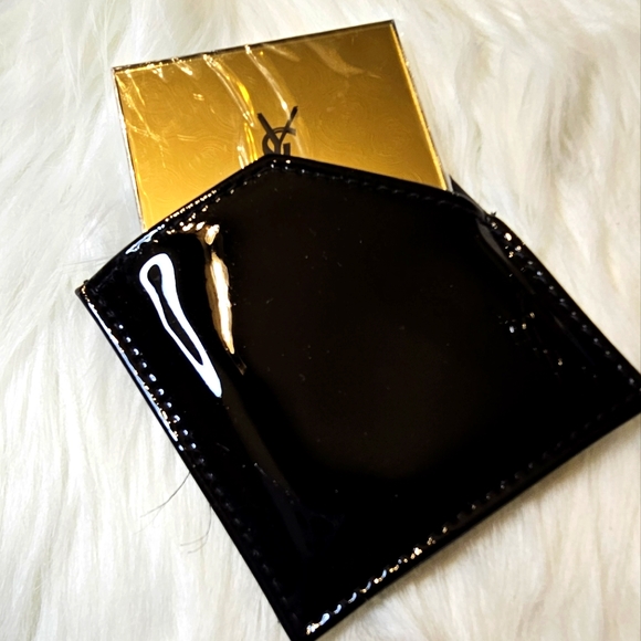 YSL Cosmetic Mirror with Black Patent Pouch - Picture 2 of 5